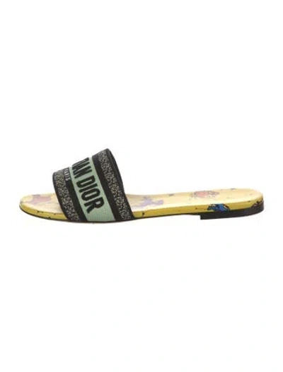 Pre-owned Dior Printed Slides In Yellow