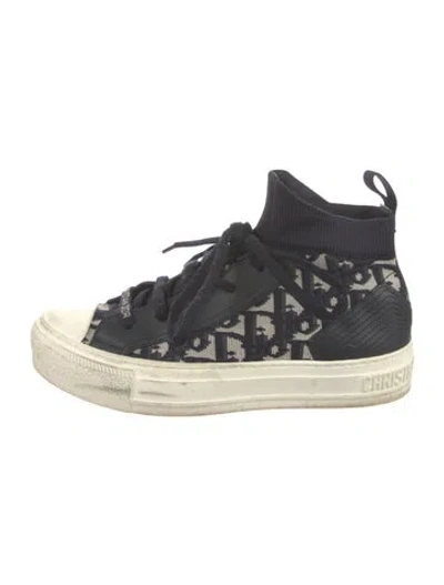 Pre-owned Dior Printed Sneakers In Blue
