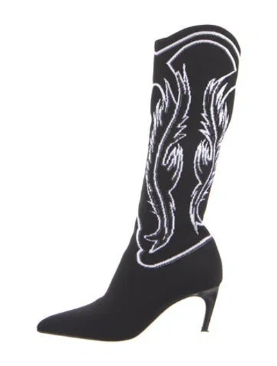 Pre-owned Dior Printed Sock Boots In Black