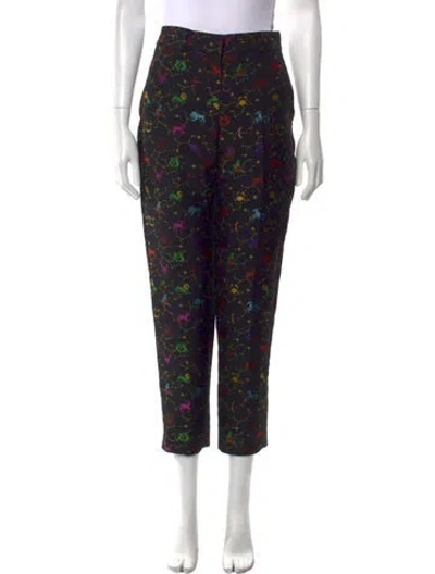 Pre-owned Dior Printed Straight Leg Pants In Black