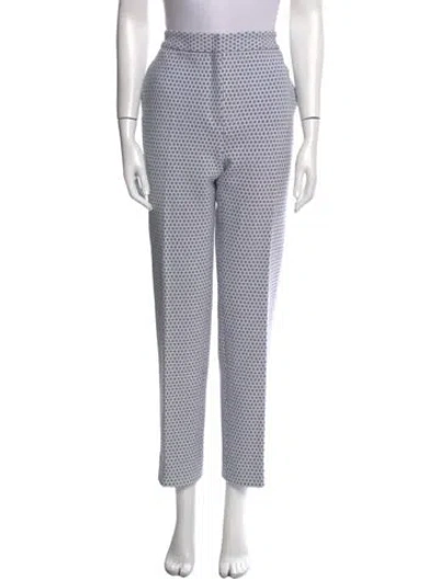 Pre-owned Dior Printed Straight Leg Pants In Blue