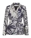 Dior Printed Suit Jacket In Gray