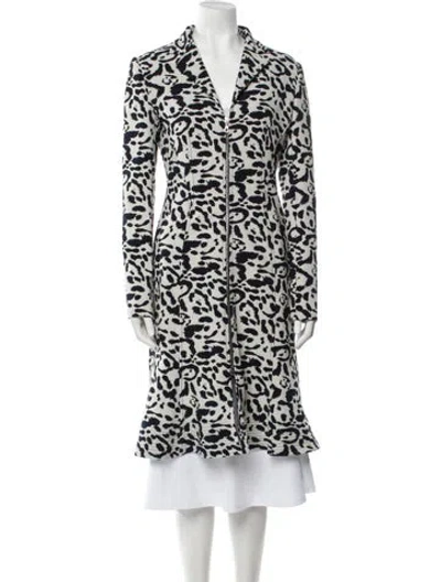 Pre-owned Dior Printed Trench Coat In White