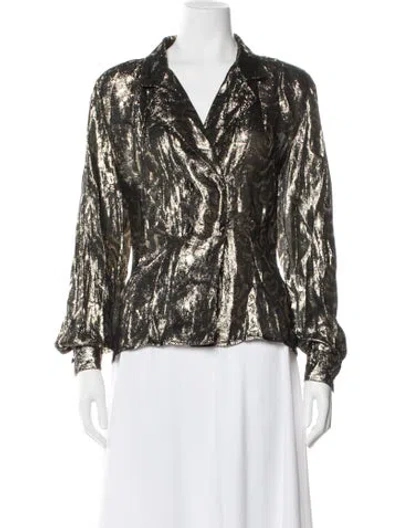 Pre-owned Dior Printed V-neck Blouse