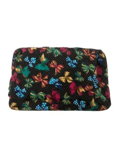 Pre-owned Dior Printed Woven Makeup Case In Black