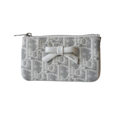 Dior Promenade Freesia Zipped Card Holder Pouch Latte Gray