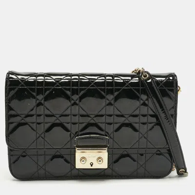 Pre-owned Dior Promenade Wallet On Chain In Black