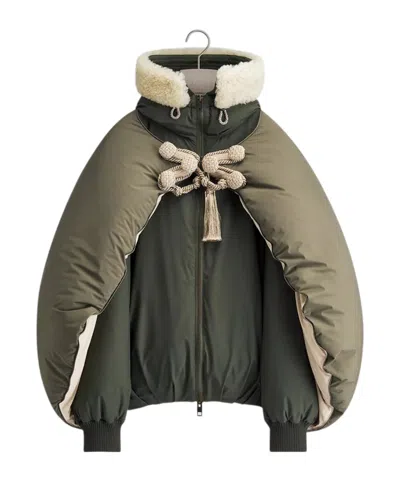 Dior Puffer Jacket With Cape In Multi