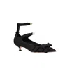 Dior Bow Detail Kitten Heel Pointed Toe Pumps In Black