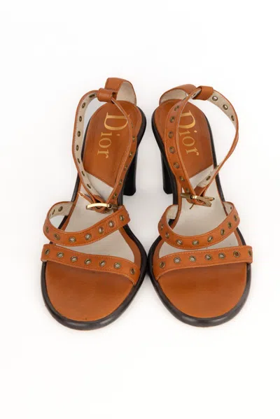 Pre-owned Dior Pumps Shoes With Bridles In Sand