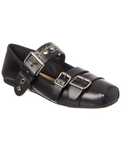 Dior Punk Leather Ballerina Flat In Black