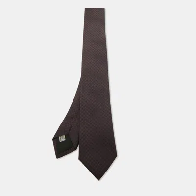 Pre-owned Dior Purple/black Patterned Silk Skinny Tie