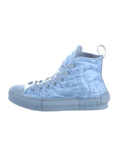Pre-owned Dior Pvc Printed Sneakers In Blue