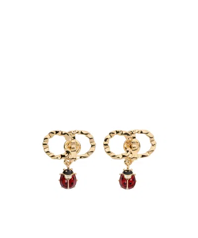 Dior Qixi Cd Lady Twist Earrings In Gold