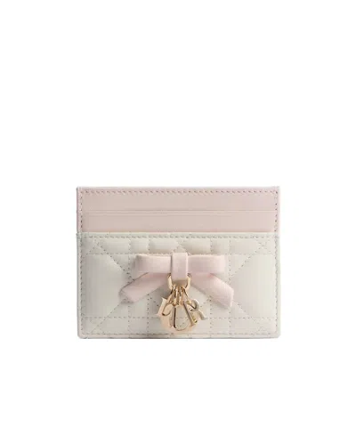 Dior Qixi Lady  Freesia Card Holder In Pink