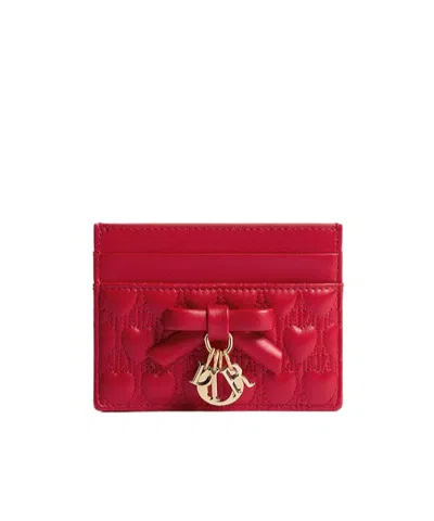 Dior Qixi Lady  Freesia Card Holder In Pattern