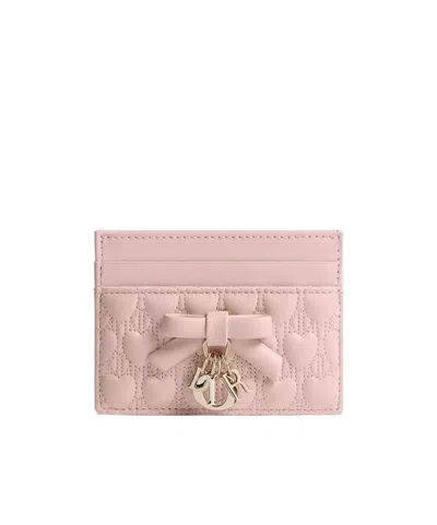 Dior Qixi Lady  Freesia Card Holder In Red