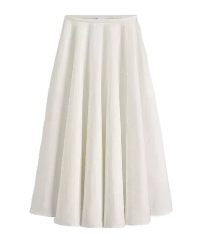 Dior Qixi Mid-length Flared Skirt In White