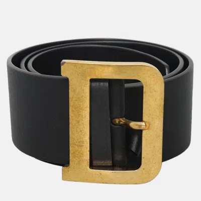 Pre-owned Dior Quake 55mm Belt In Black