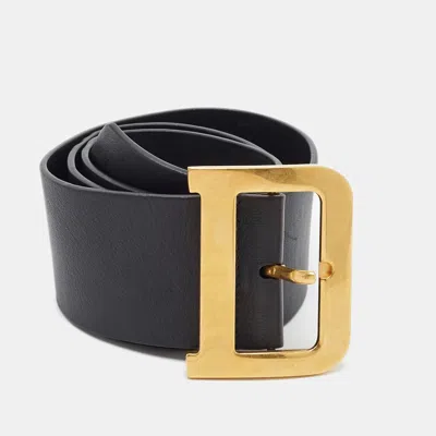 Pre-owned Dior Quake 75cm Buckle Belt Black Leather