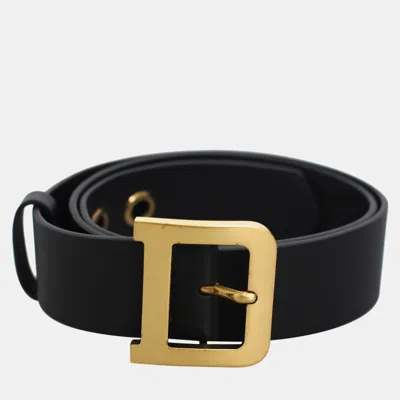 Pre-owned Dior Quake Blue Leather Belt Ghw