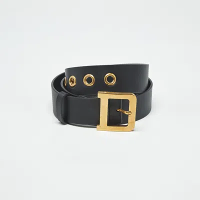 Pre-owned Dior Quake Buckle Belt 80 Cm In Black