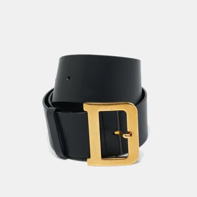 Pre-owned Dior Quake Buckle Belt 90cm In Black