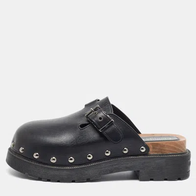 Pre-owned Dior Quake Size 42 Black Leather Platform Clogs Mules