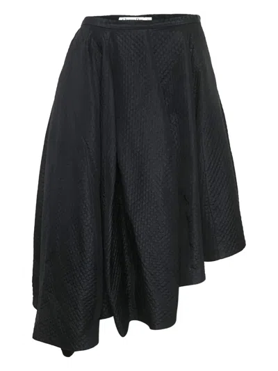 Pre-owned Dior Quilted Asymmetric Skirt In Black