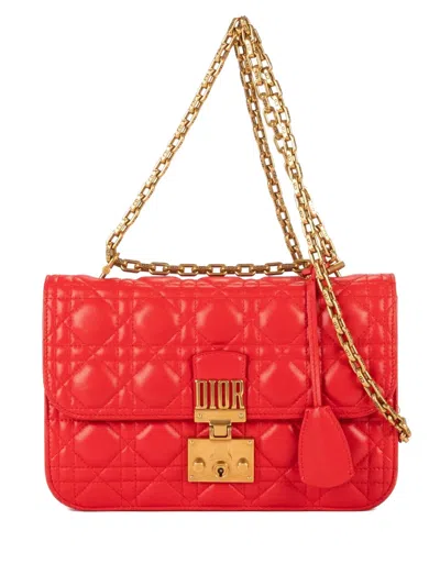 Pre-owned Dior Quilted Chain Shouder Bag In Red