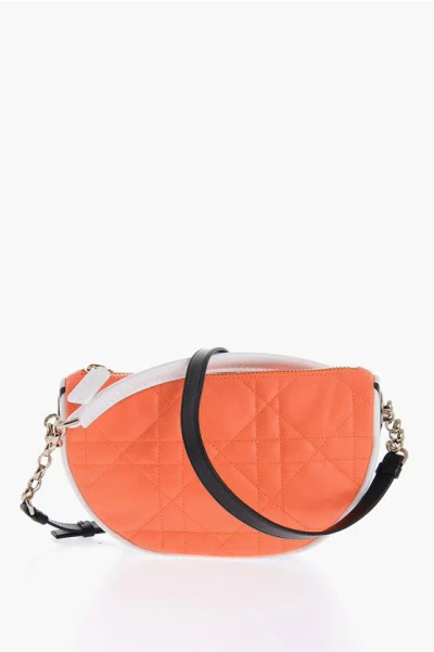 Dior Quilted Leather  Vibe Shoulder Bag In Orange