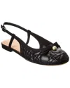 Dior Quilted Leather Slingback Ballet Flat In Black