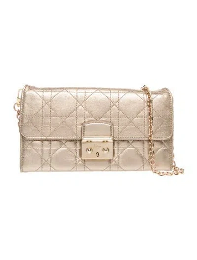 Pre-owned Dior Quilted Miss  In Gold