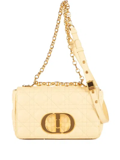 Pre-owned Dior Quilted Shoulder Bag In Yellow
