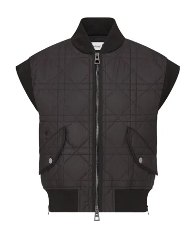 Dior Quilted Zipper Vest In Black