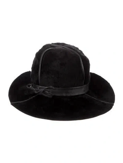 Pre-owned Dior Rabbit Fur Hat In Black