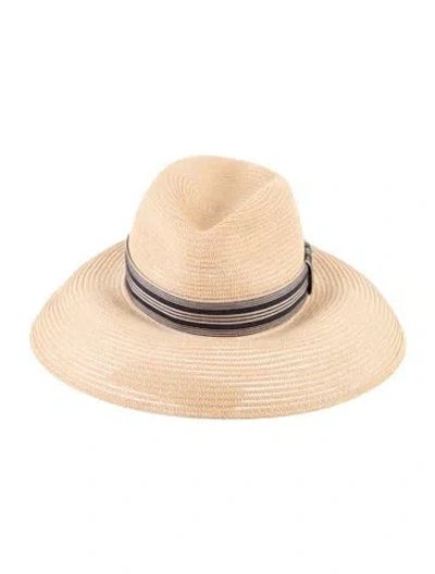 Pre-owned Dior Raffia Panama Hat In Neutrals