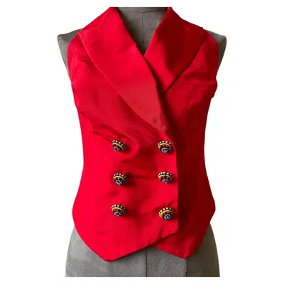 Pre-owned Dior Rare Christian  By Galliano Red Corset Bustier Vest – Vintage Runway Piece
