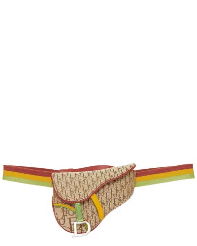 Pre-owned Dior Rare Christian  John Galliano 2004 Rasta Trotter Monogram Saddle Belt Bag  (authentic Pre-loved)