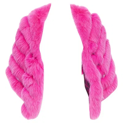 Pre-owned Dior Rare Christian  John Galliano 2005 Vintage Fur Leopard Silk Panels Shawl In Pink