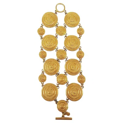 Pre-owned Dior Rare Christian  Vintage Spirale Gold Cuff In Multi