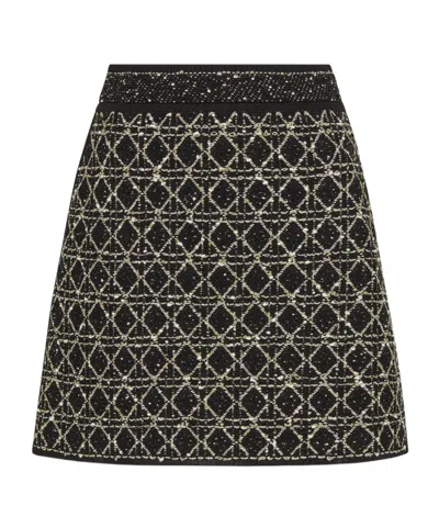 Dior Rattan Check Mini Skirt In Black