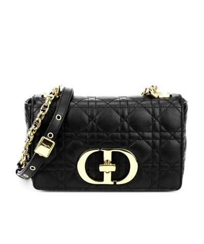 Dior Rattan Pattern Anti-face Line Retro Satchel Bag In Black