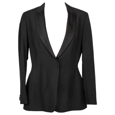 Pre-owned Dior Raw Wool And Black Silk Smoking Jacket, 2003