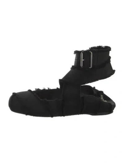 Pre-owned Dior Raw-edge Trim Ballet Flats In Black