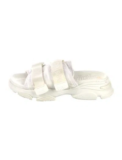 Pre-owned Dior Raw-edge Trim Slides In White