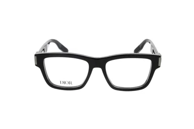 Dior Rectangle Frame Glasses In Black