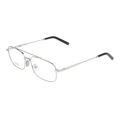 Dior Rectangle Full Rim Metal Eyeglasses In Red