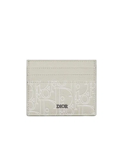 Dior Rectangular Card Holder In Beige