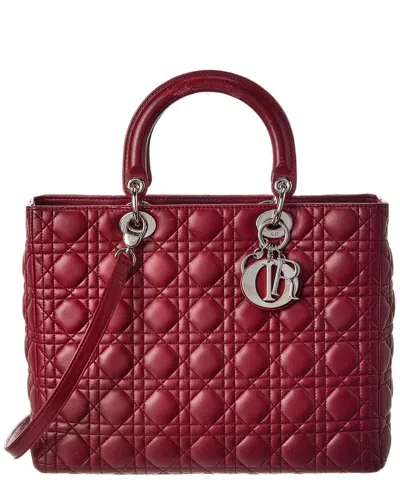 Dior Red Cannage Leather Large Lady  (authentic Pre-loved)